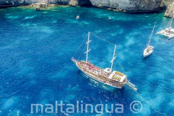 School boat trip to Crystal Bay, Malta