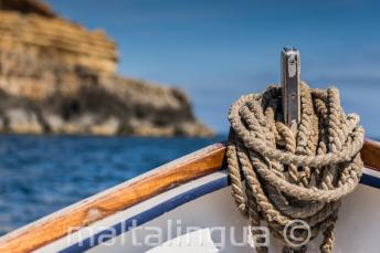 The prow of a traditional Maltese boat.