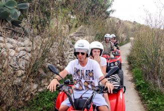 Students on a quad bike tour of Gozo