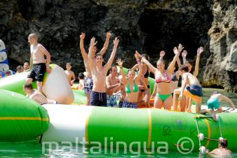 School students at a water park in Malta