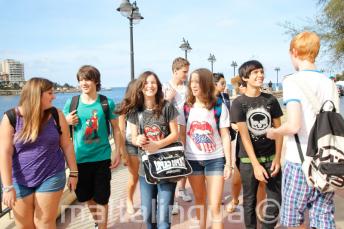 Junior student walking together