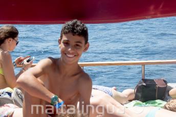 A kids programme student on a school boat trip