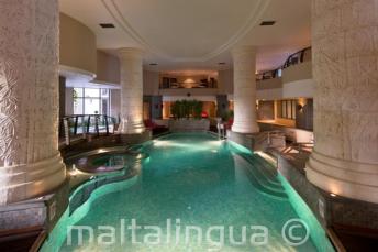 Indoor swimming pool and spa at a hotel in St Julians, Malta
