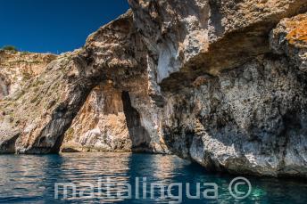 A sea arch at Blue Grotto, Malta