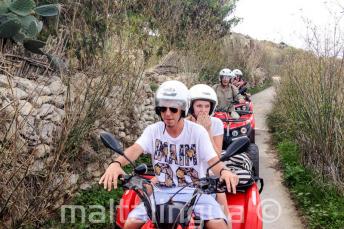 Students on a quad bike tour of Gozo