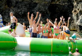 School students at a water park in Malta