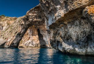 A sea arch at Blue Grotto, Malta