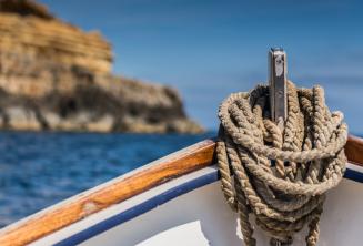 The prow of a traditional Maltese boat.