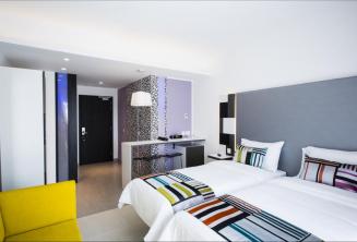 Modern guest room in the Hotel Valentina, Malta